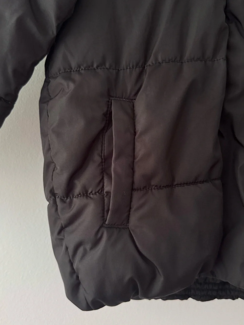 Old Navy Kids Black Sherpa-Lined Hooded Puffer Coat